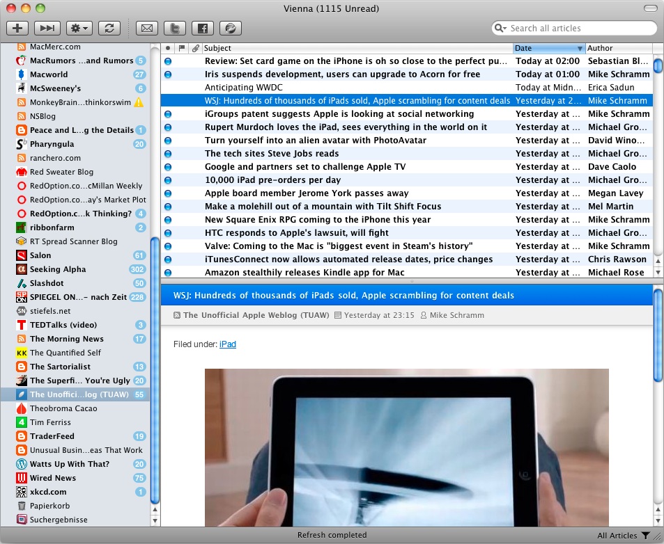 free rss reader for mac os